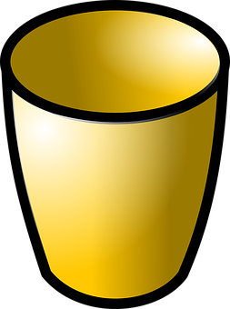 A Yellow Cup With Black Rim