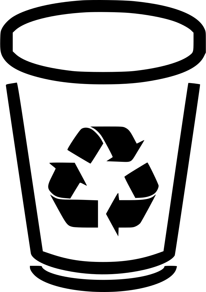A Black And White Image Of A Recycle Bin