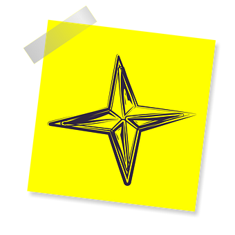 A Yellow Post It Note With A Star On It