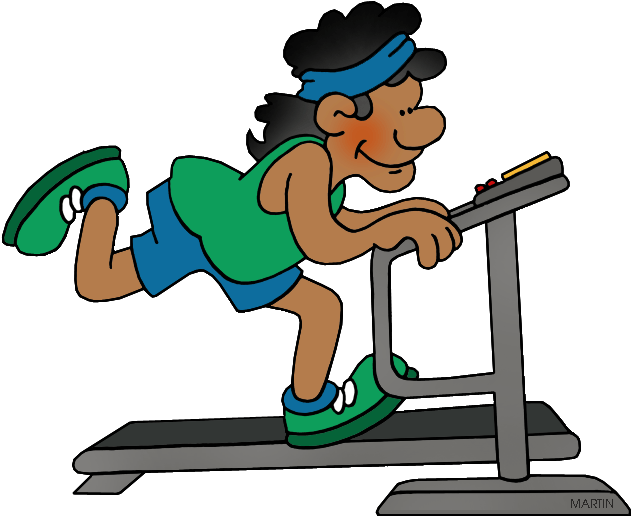 A Cartoon Of A Man Running On A Treadmill