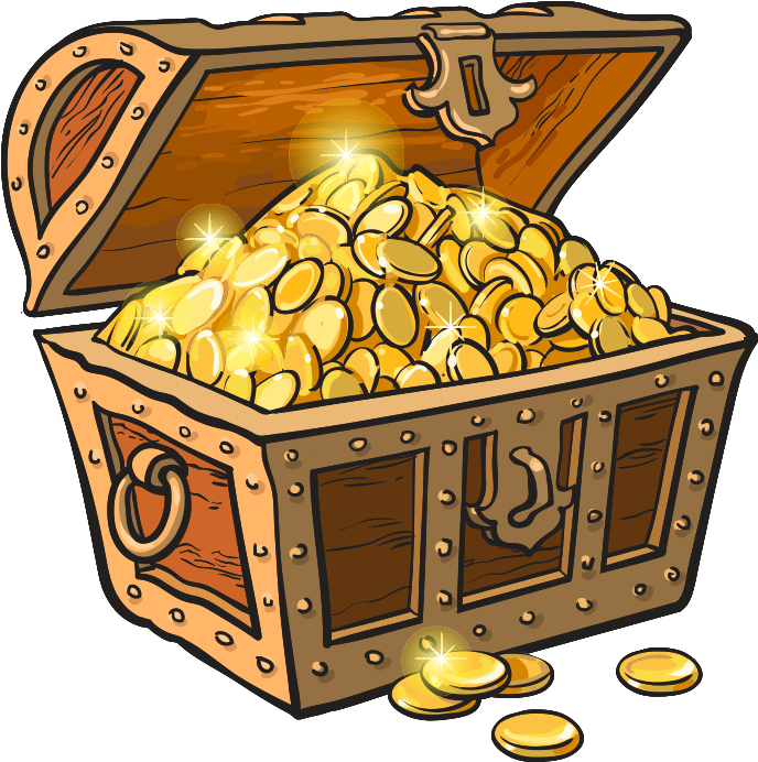 A Treasure Chest Full Of Gold Coins