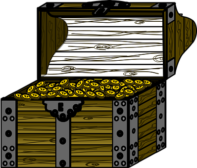 A Treasure Chest With Gold Coins