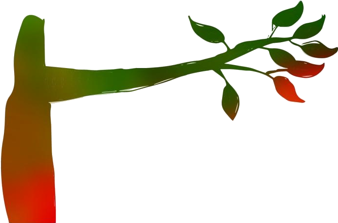 A Green And Orange Plant With Leaves