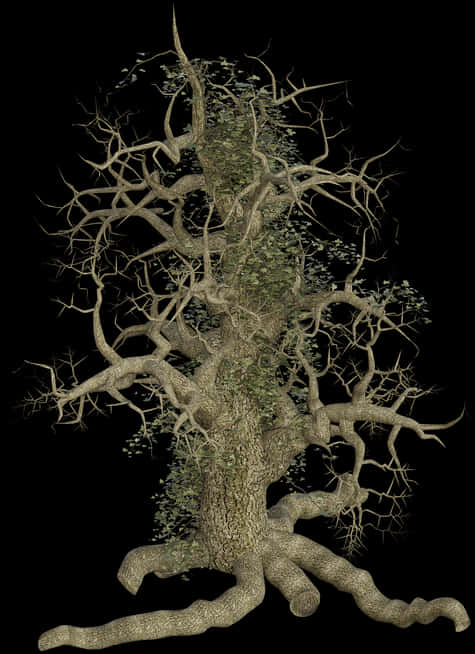 Tree Log Old Root Creeper Ivy Creepy Spooky - Old Tree Roots Png, Transparent Png
