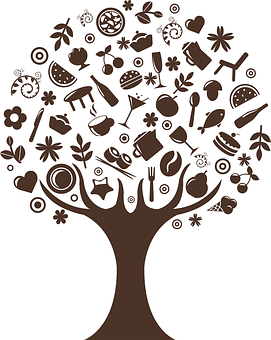 A Tree With Food Icons