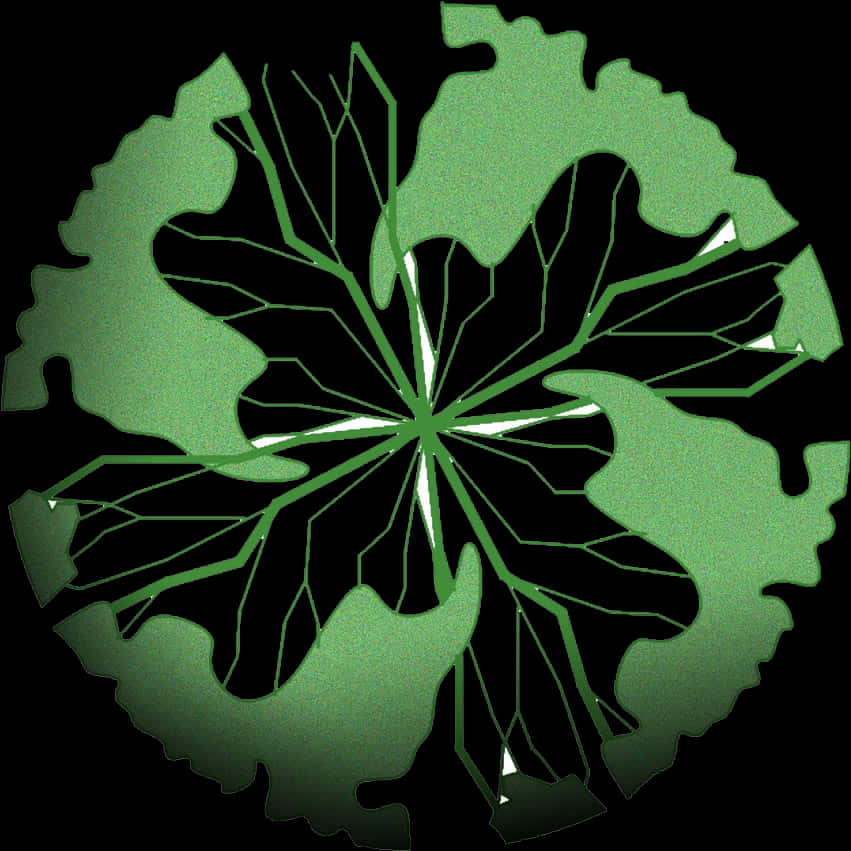 A Green And Black Leaf