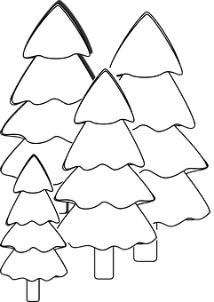 A Group Of Trees With Black Background