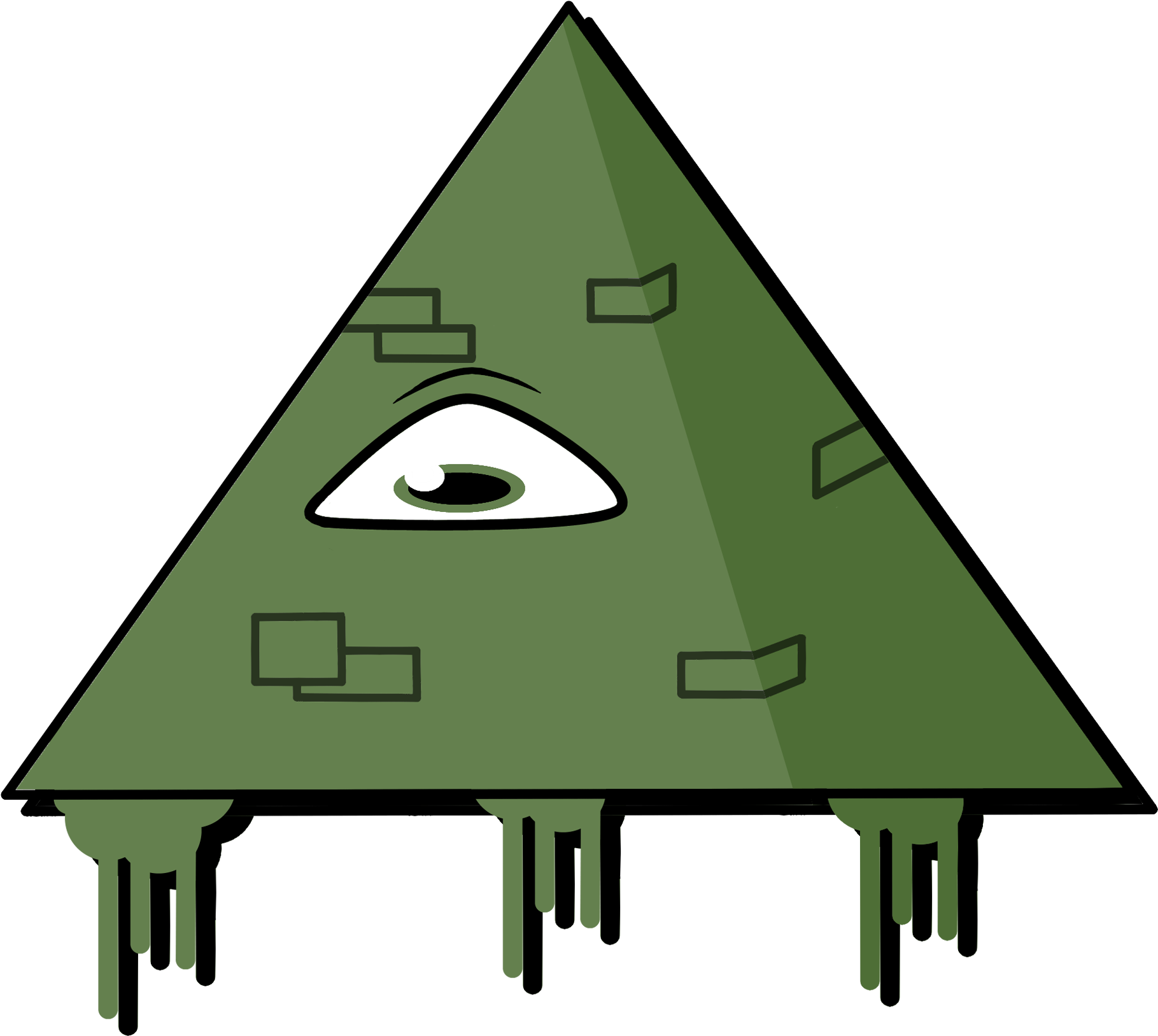 A Green Triangle With A Eye