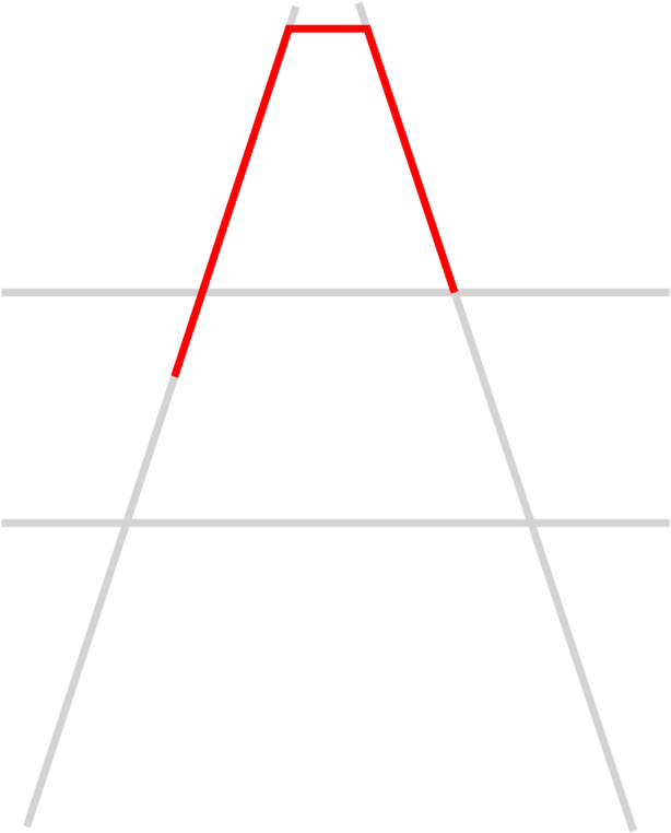 A Red And White Triangle With A Black Background