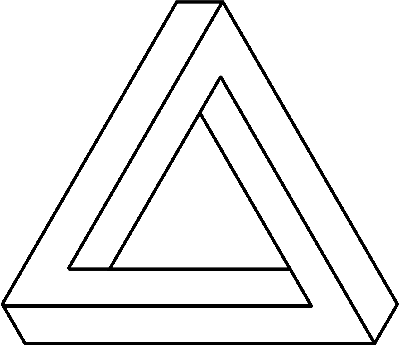 A White Triangle With Black Background