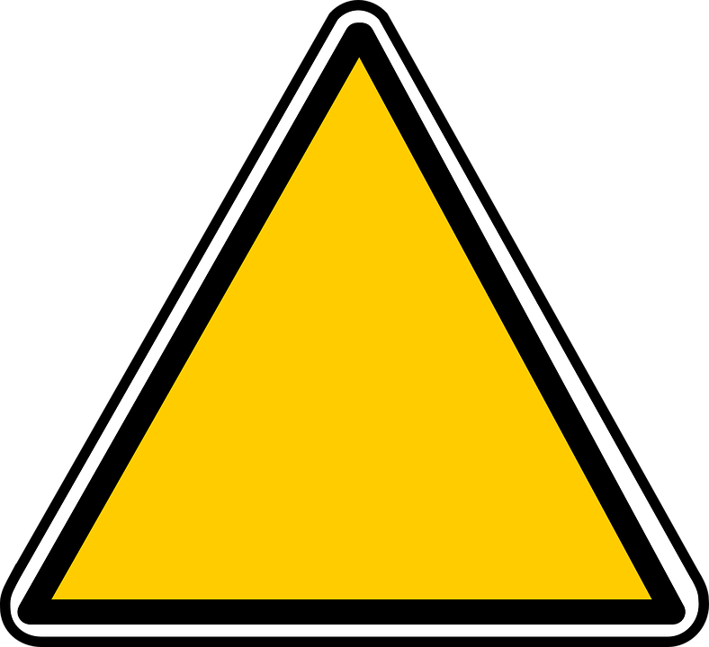 A Yellow Triangle Sign With Black Border