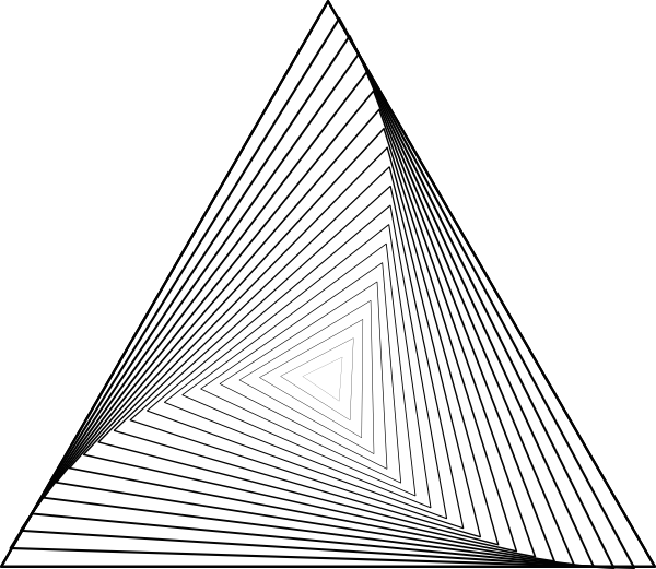 A Black Triangle With Lines In It