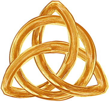 A Golden Celtic Knot On A Black Background