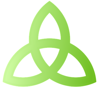 A Green Celtic Knot On A Black Background