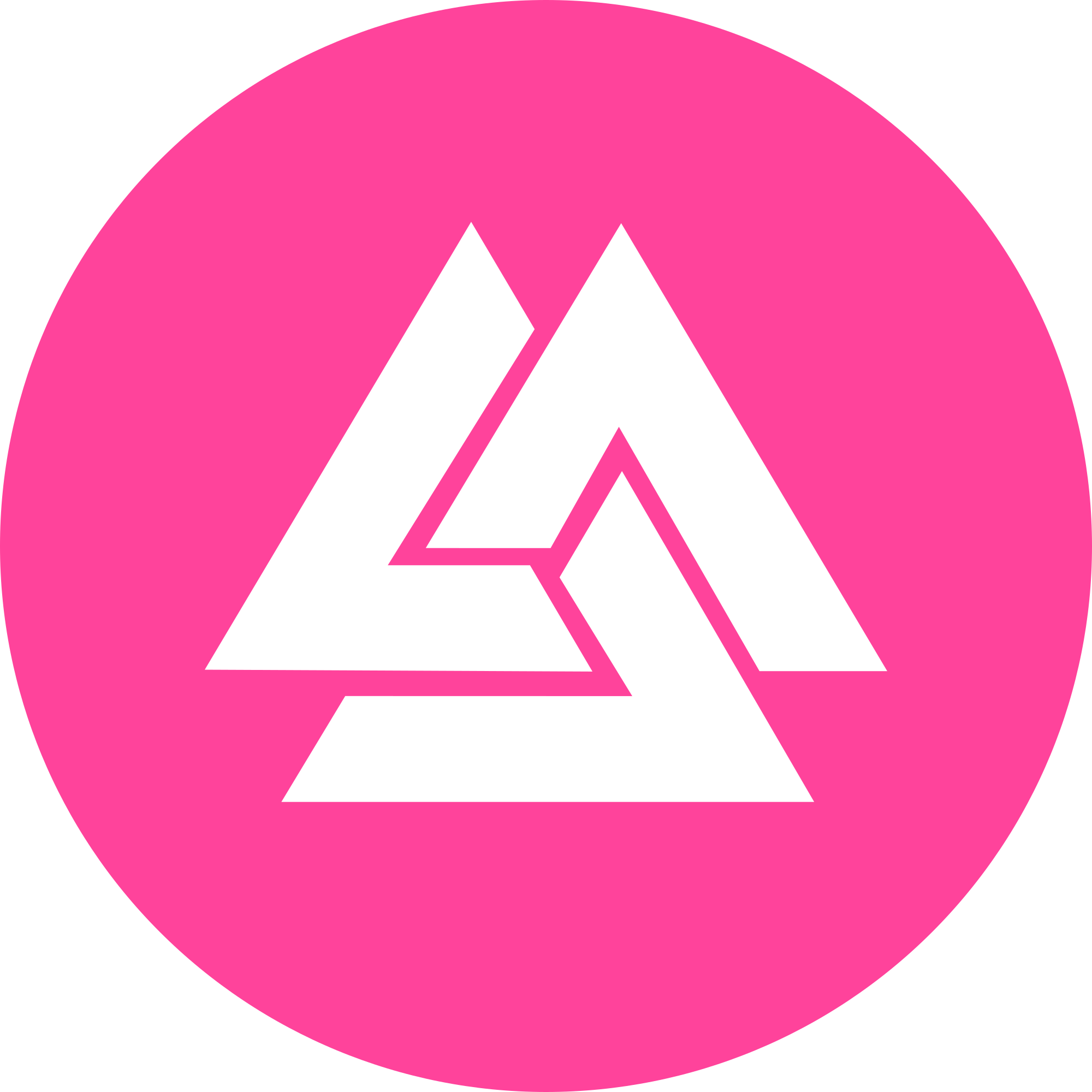 A White Triangle In A Pink Circle