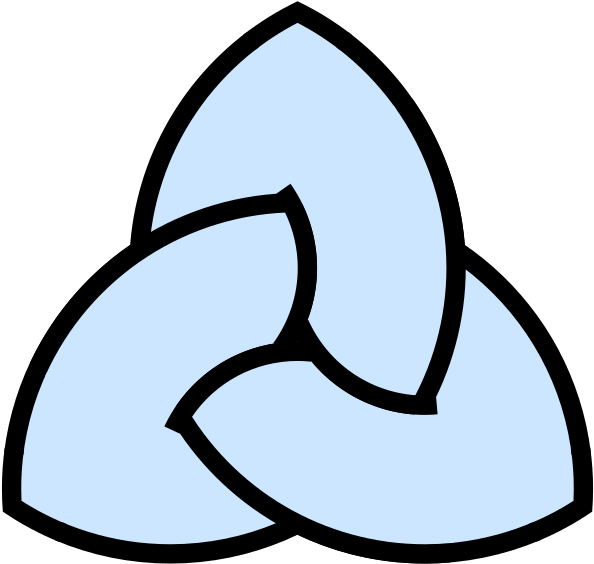 A Blue Triangle With Black Border