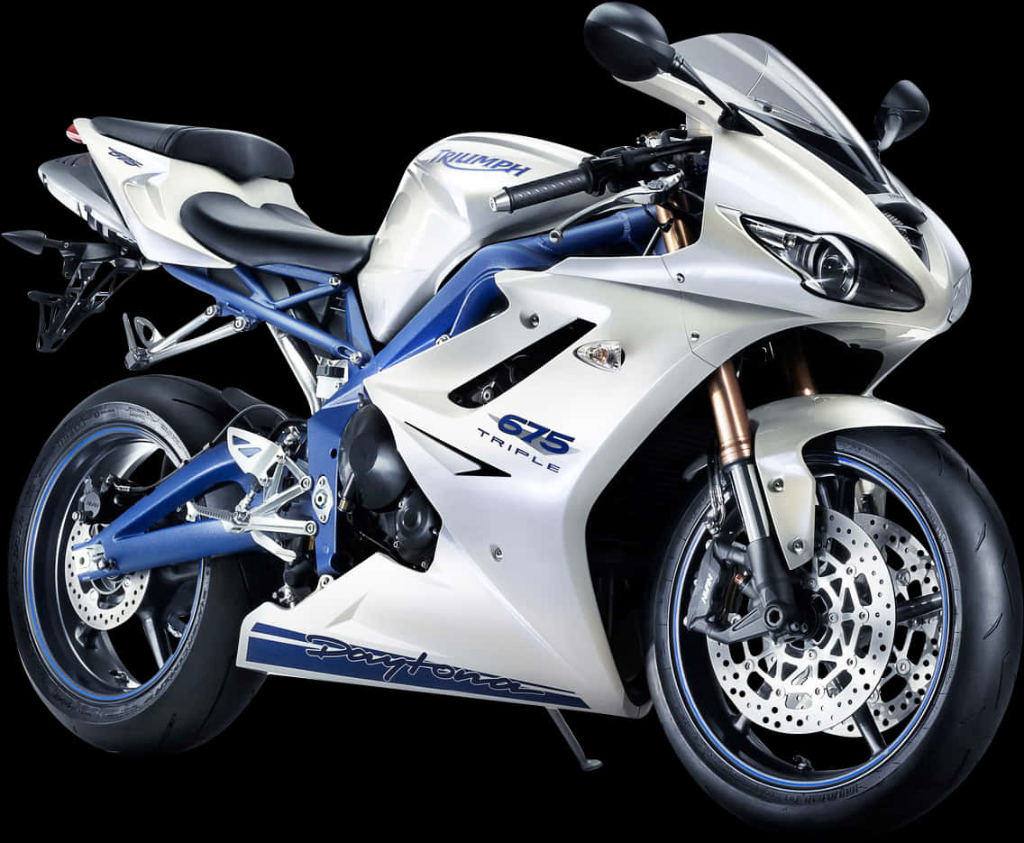 A White And Blue Motorcycle