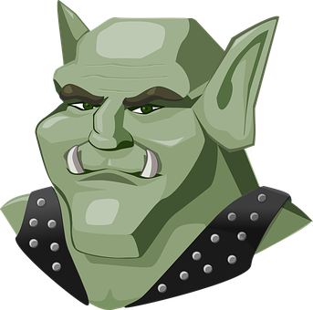 Cartoon Green Goblin With Large Ears And Large Teeth