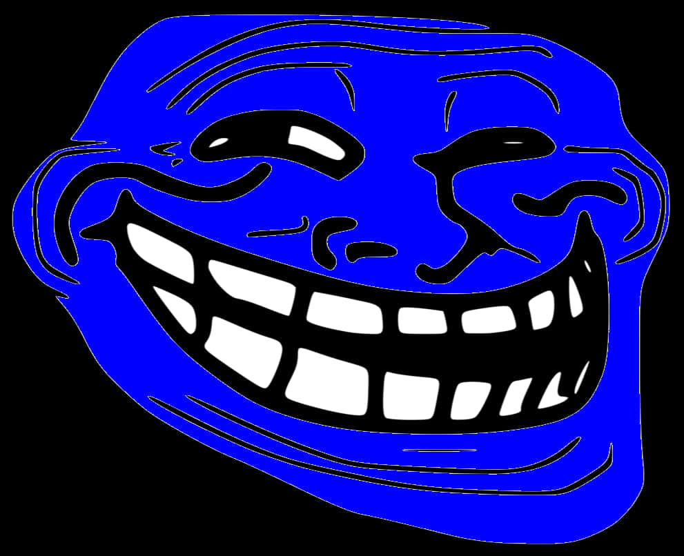 A Blue Face With Black Outline