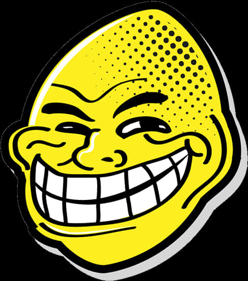 A Yellow Cartoon Face With Black Background