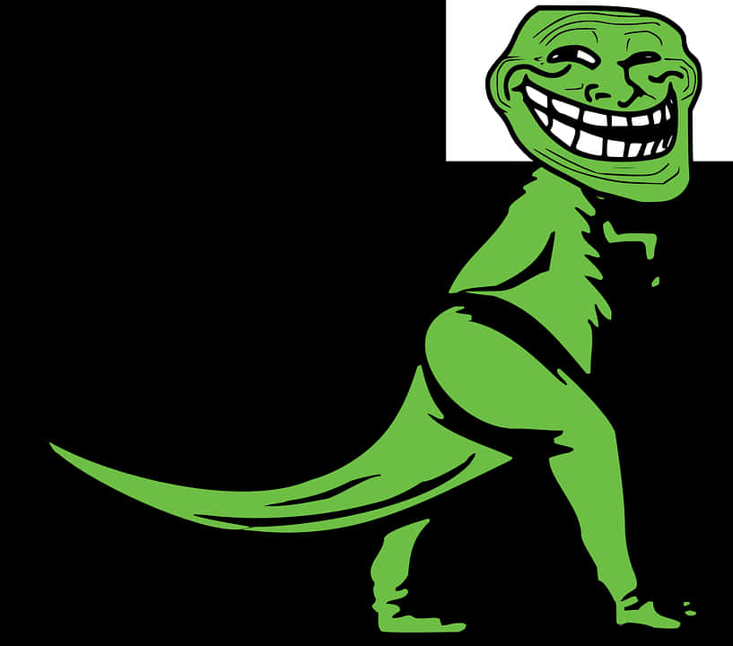 A Green Dinosaur With A Big Smile