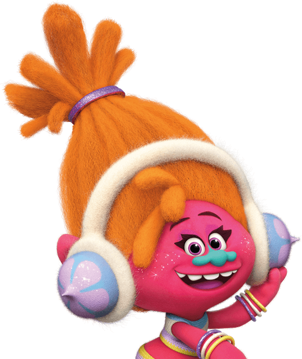 A Cartoon Character With Orange Hair And Headphones