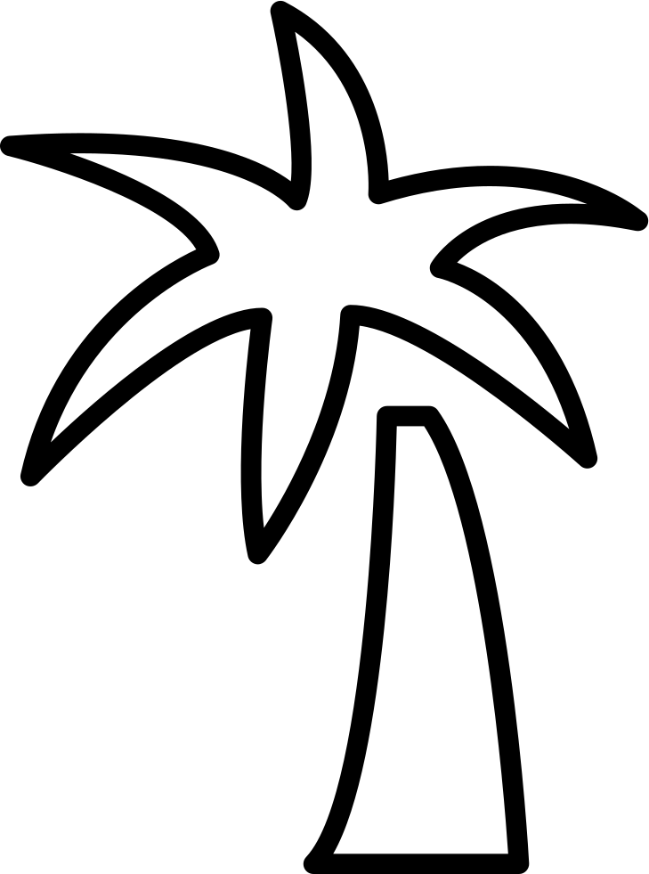 A Black Outline Of A Palm Tree