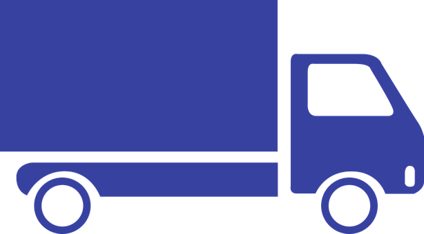 A Blue Truck With Black Background