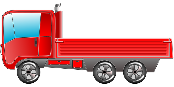 A Red Truck With Black Background