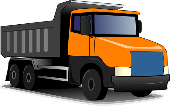 A Cartoon Of A Dump Truck