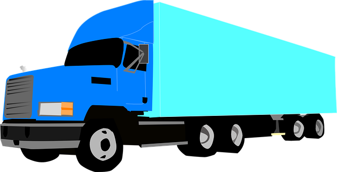 A Blue Truck With A Black Background