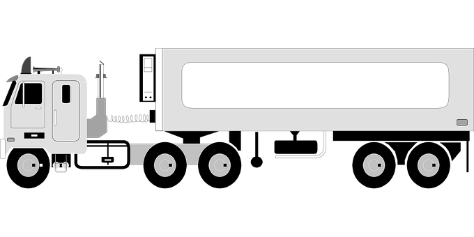 A Drawing Of A Semi Truck