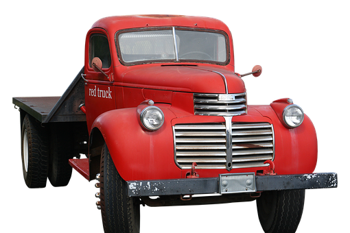 A Red Truck With A Black Background