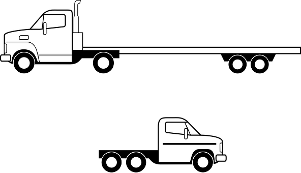 A White Truck With A Long Flatbed