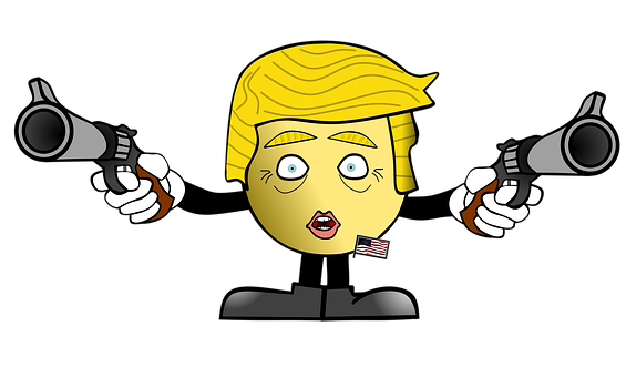 Cartoon Of A Man Holding Guns