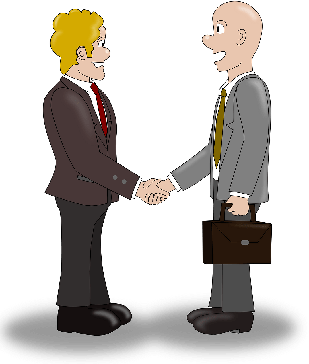 Cartoon Of Two Men Shaking Hands