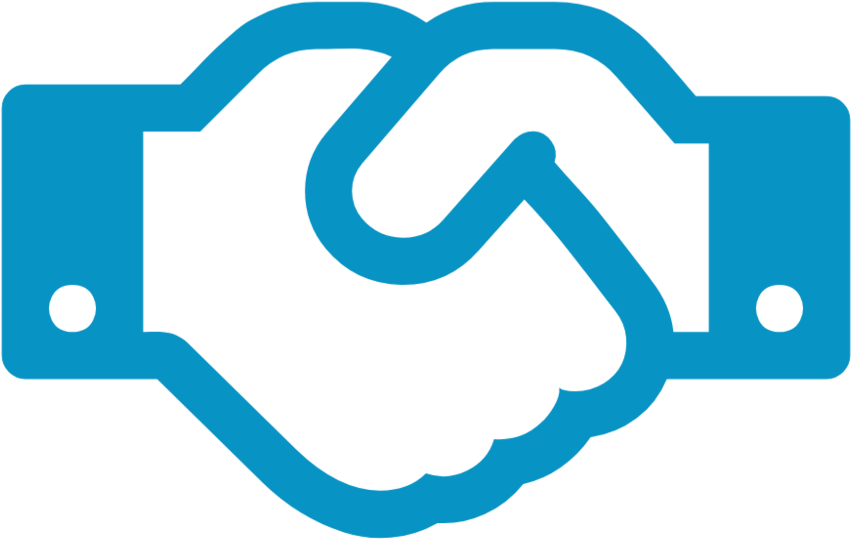 A Blue Hand Shake Symbol