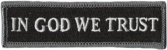 A Black And White Patch With White Text