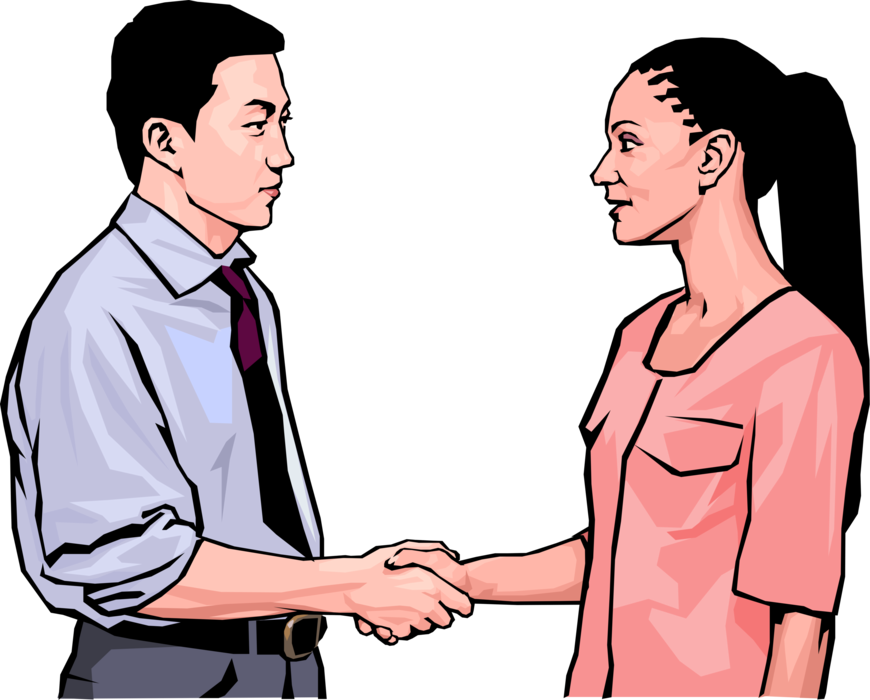 A Man And Woman Shaking Hands