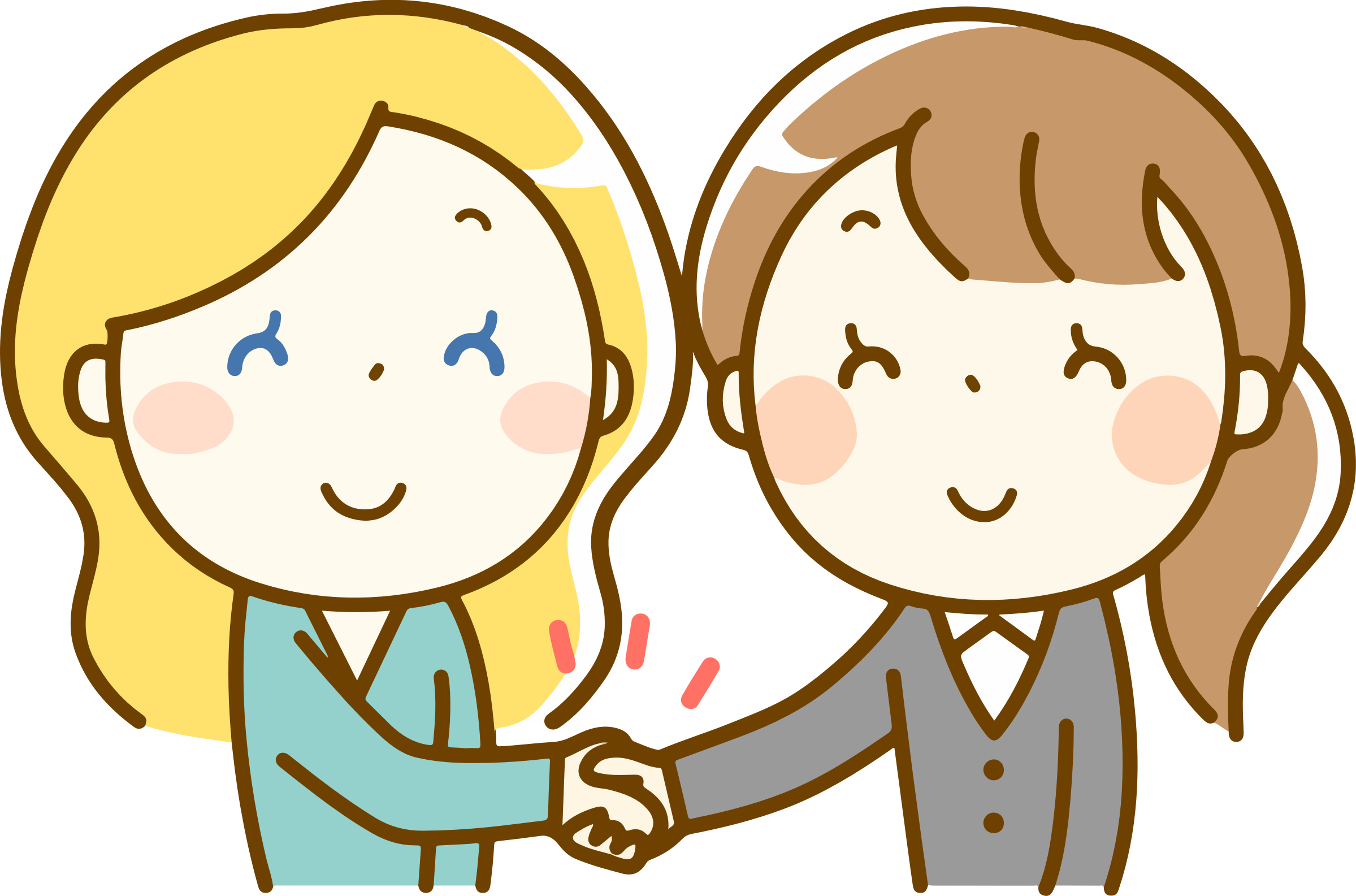 A Cartoon Of A Man And Woman Shaking Hands