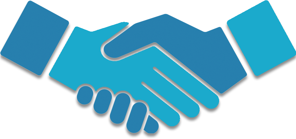 A Blue Handshake With Black Background