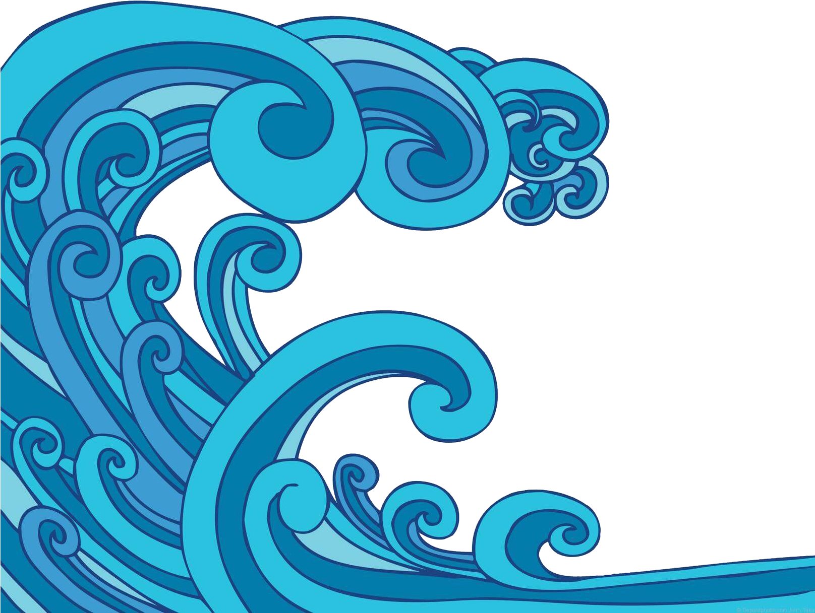 A Blue Waves With Black Background