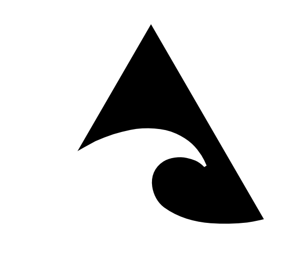 A White Triangle With A Wave In It
