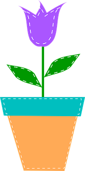 A Purple Flower In A Pot