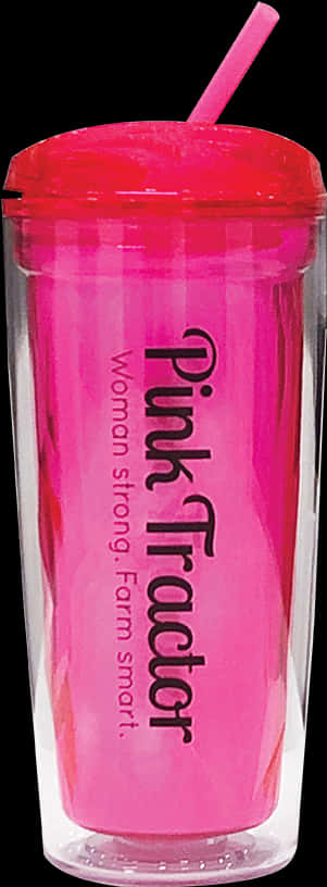 A Pink Bottle With A Black Text