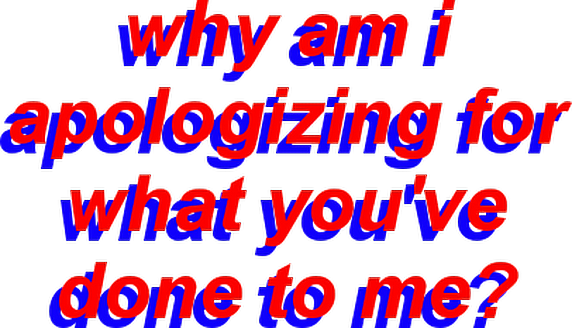 A Red And Blue Text On A Black Background