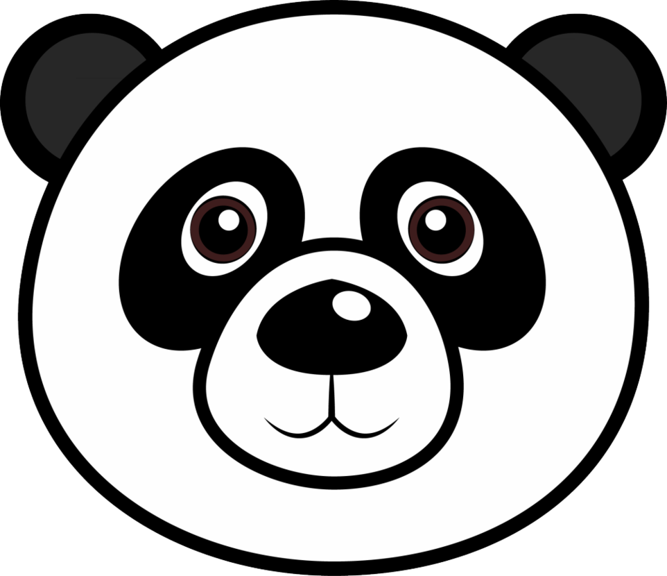 A Panda Face With Black And White Background