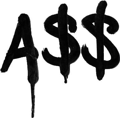 A Black Dollar Sign Painted On A Black Background