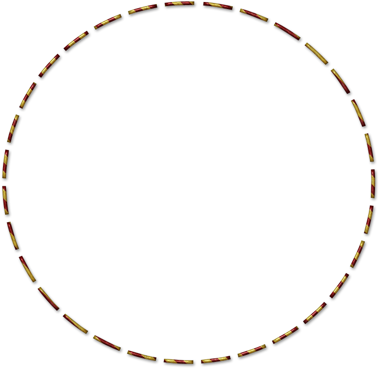 A Circle Of Yellow And Red Stripes