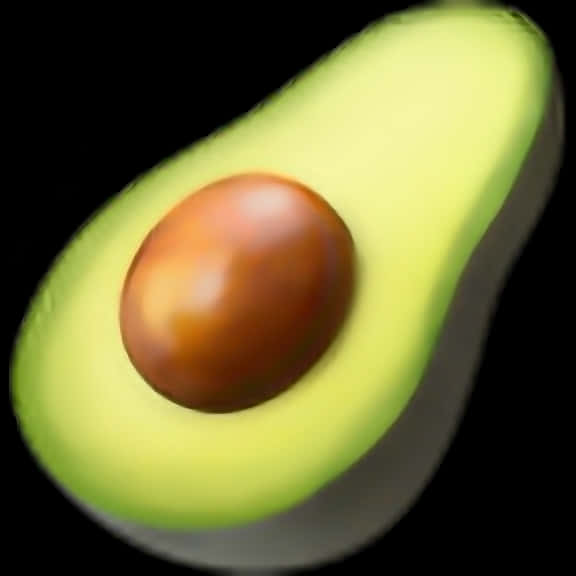 A Half Of An Avocado With A Brown Seed